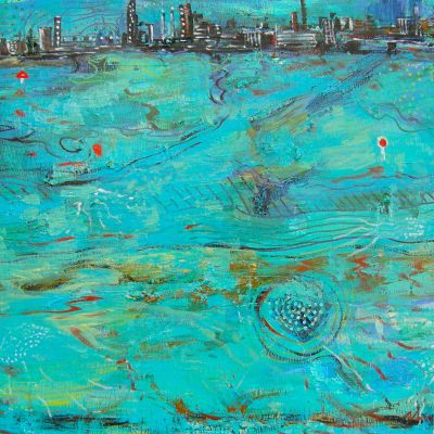 Across the Swan River - Acrylic 40 x 50 cm