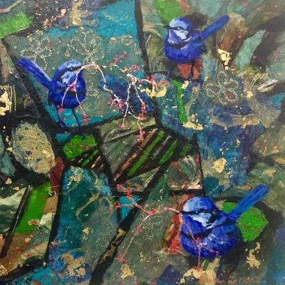 Blue Wren Magic - Acrylic and Collage
30 x 30 cm
