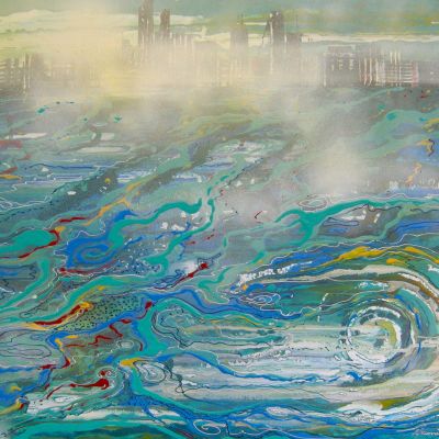 Mist on the Swan River - Acrylic 100 x 76 cm