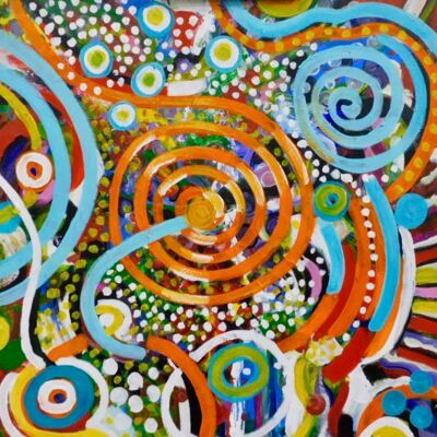Circles of Time - Acrylic and Collage
50 x 50 cm $950