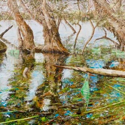 Lake Joondalup - Acrylic and Collage 
130 x 65 cm $7500