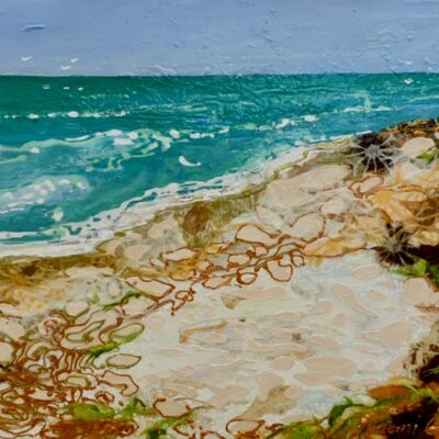 Beachcombing.jpeg - Acrylic and Collage 
23 x 30 cm  $250