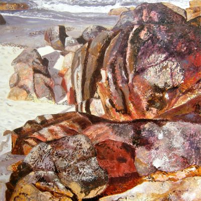 Bunker Bay Rocks 1 - Acrylic and Collage  90 x 90 cm
$3500